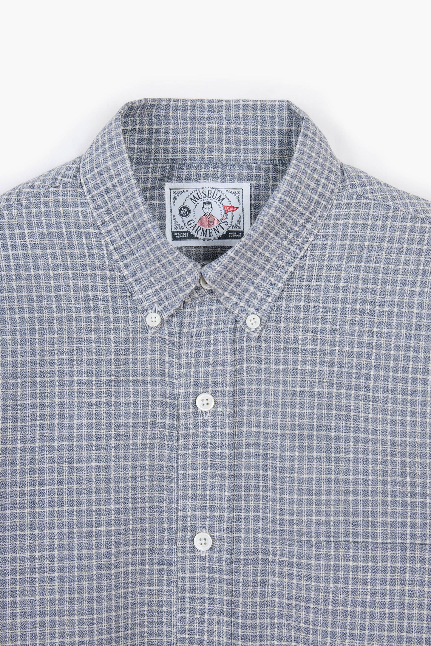 Dad's shirt - Toile de coton à carreaux Bleu/Blanc