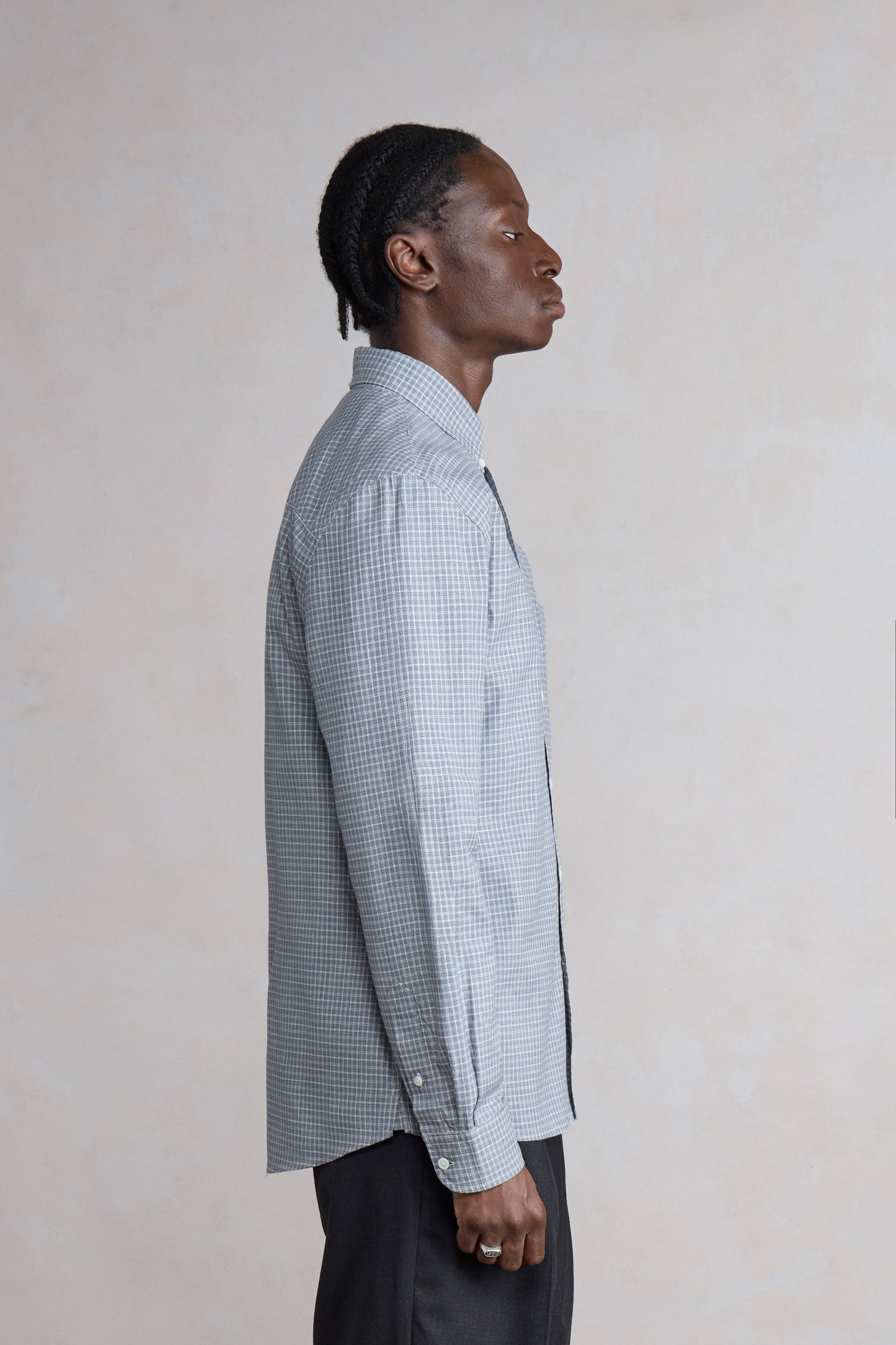 Dad's shirt - Toile de coton à carreaux Bleu/Blanc