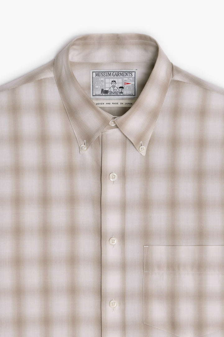 Dad's shirt - Coton à carreaux ombrés - Beige