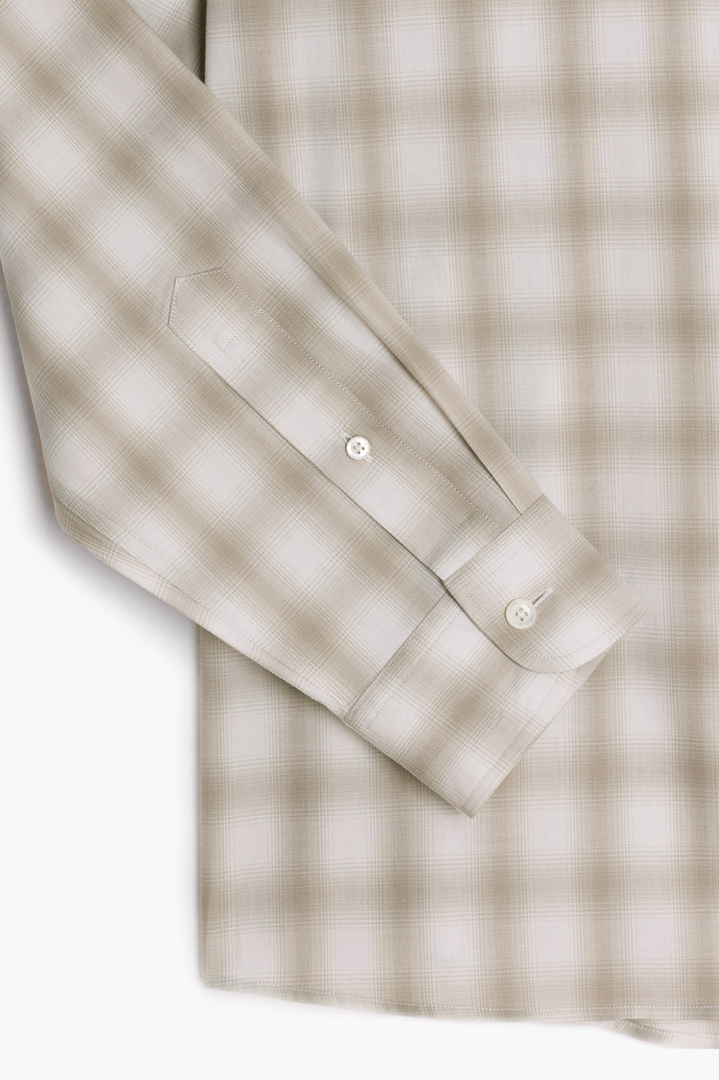 Dad's shirt - Coton à carreaux ombrés - Beige