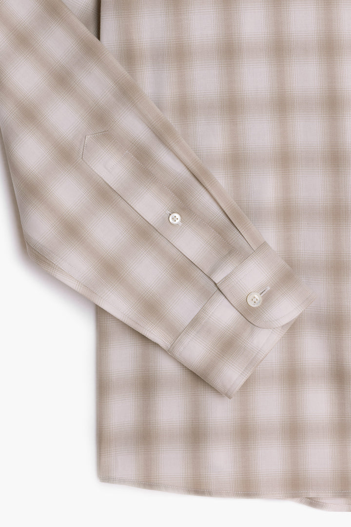 Dad's shirt - Coton à carreaux ombrés - Beige