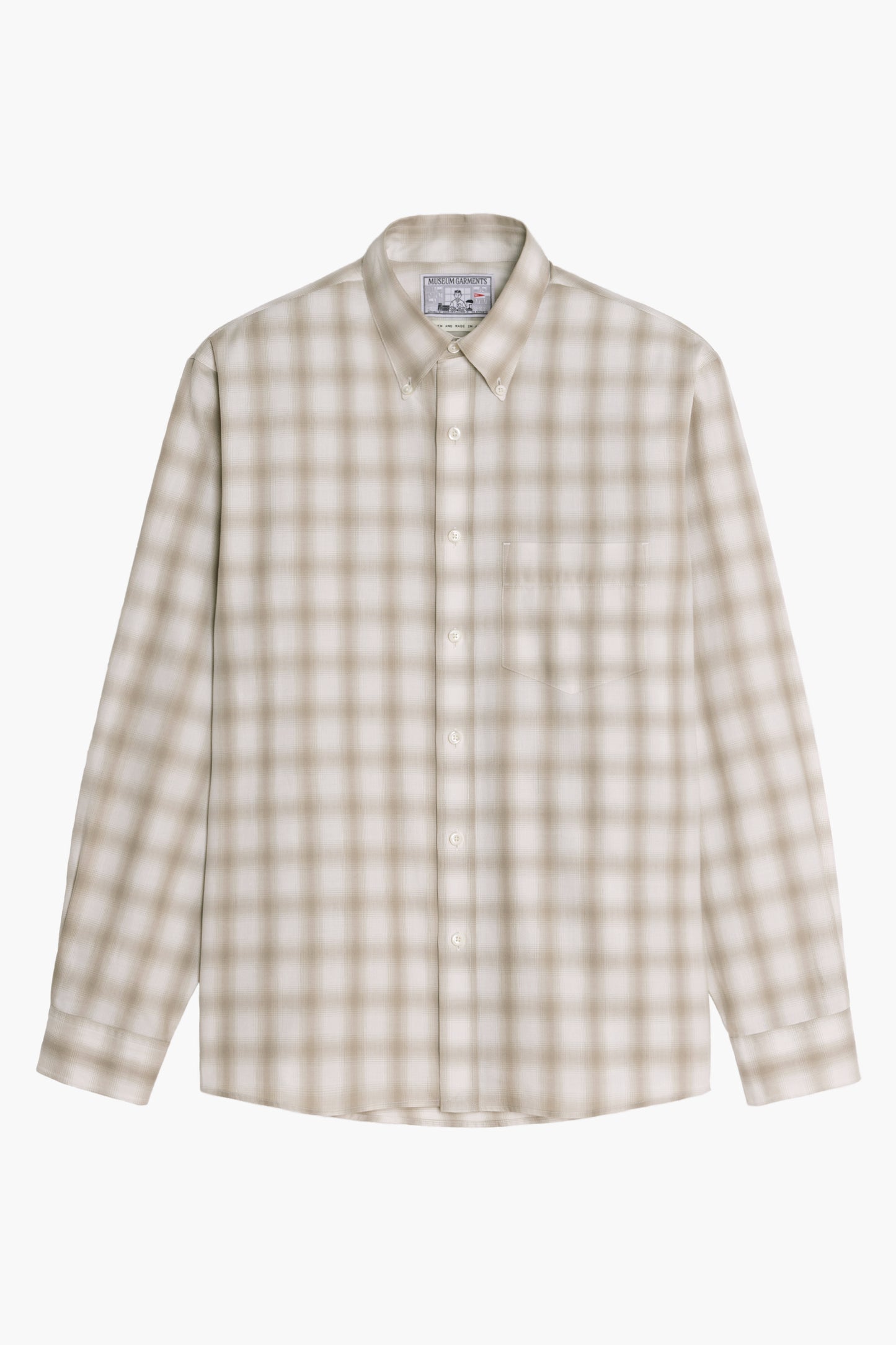 Dad's shirt - Coton à carreaux ombrés - Beige