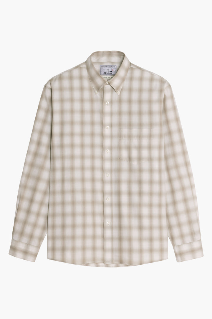 Dad's shirt - Coton à carreaux ombrés - Beige