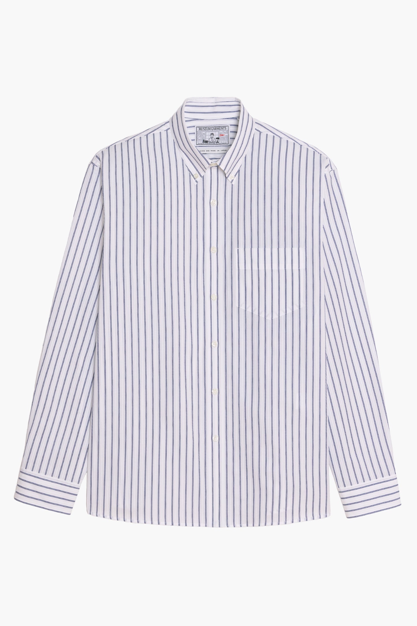 Dad's Shirt - Blue/White Striped Dobby Cotton