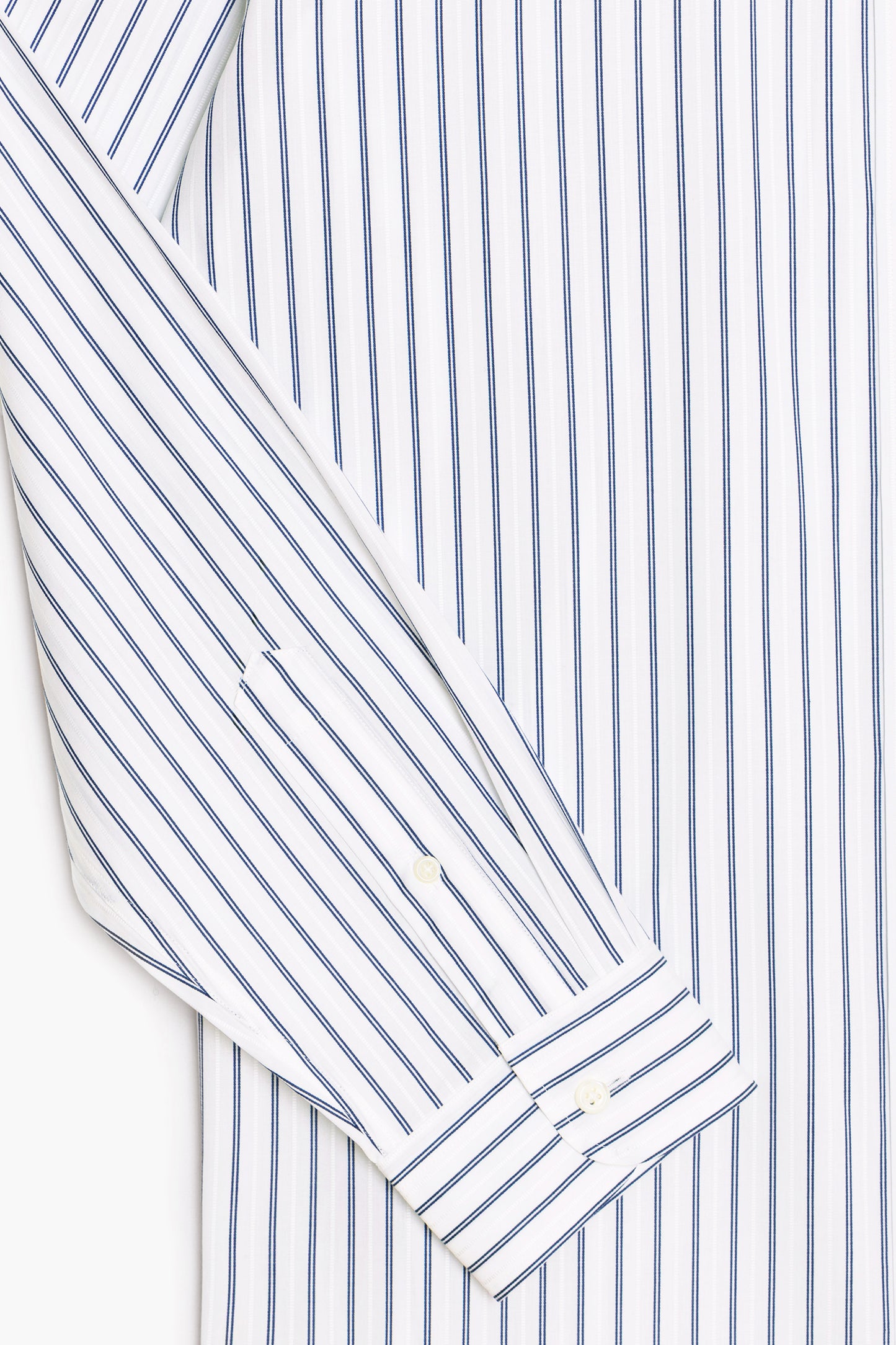 Dad's shirt - Coton à rayures dobby Bleu/Blanc