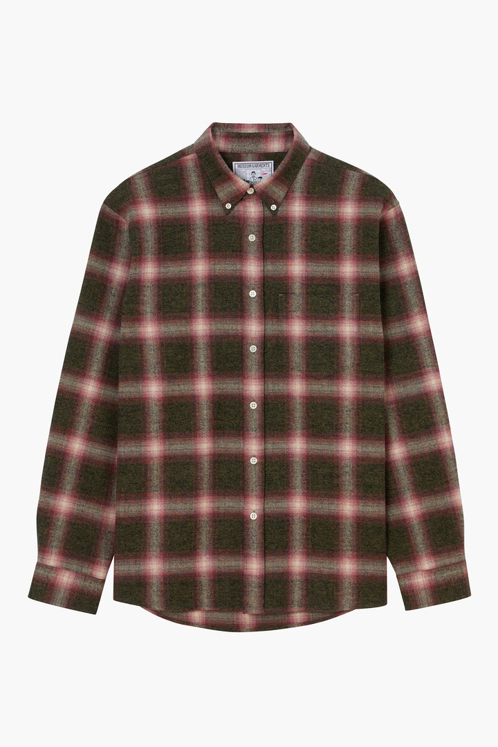 Dad's shirt - Flanelle de coton à carreaux Vert/Rouge