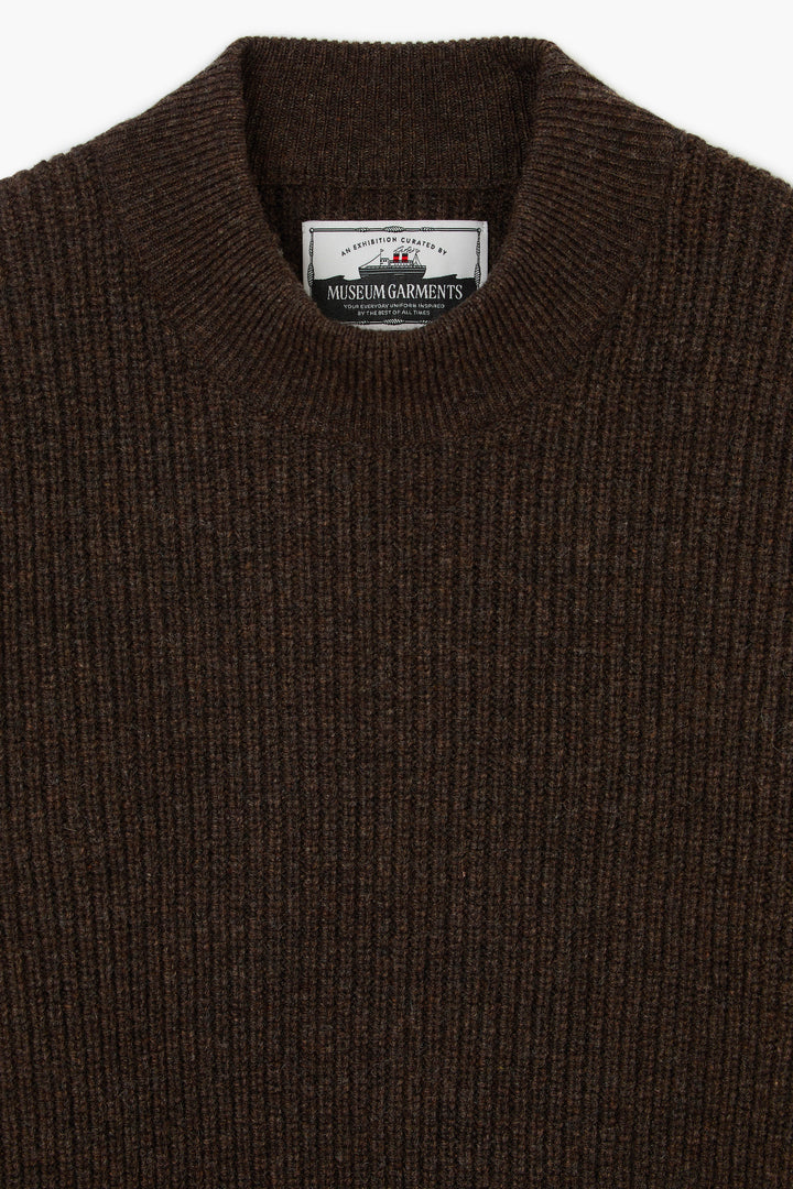 Deck Sweater - Laine d'agneau Marron
