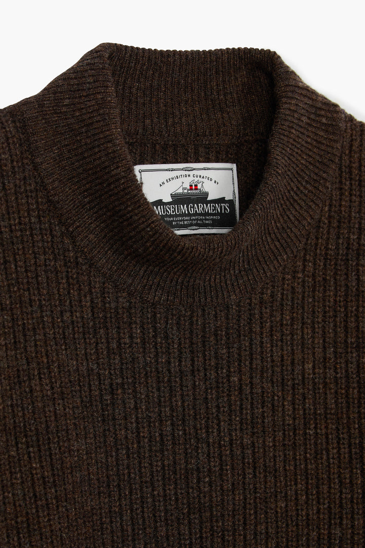 Deck Sweater - Laine d'agneau Marron