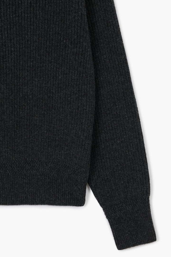 Deck Sweater - Laine d'agneau Gris Chiné Anthracite