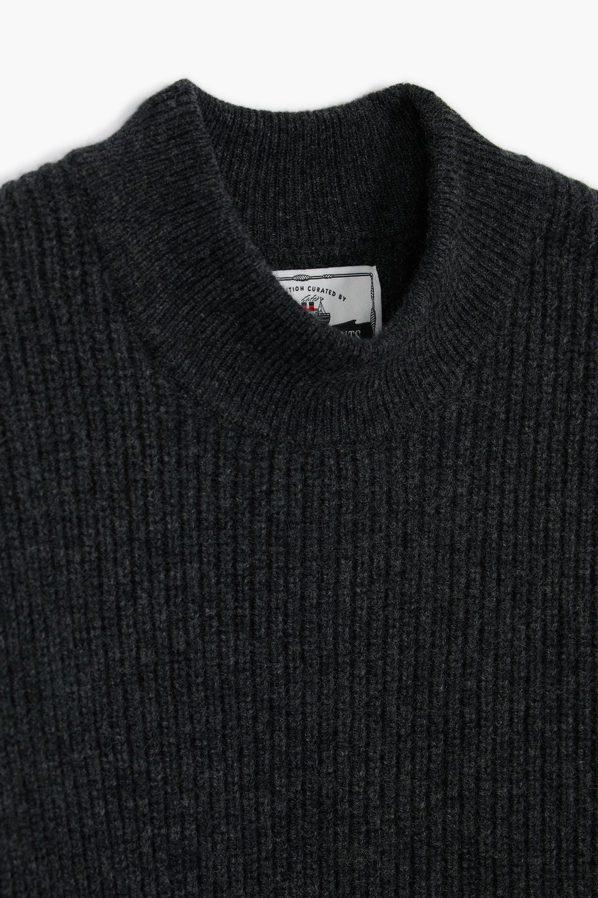 Deck Sweater - Antracietgrijs gemêleerd Lamswollen 