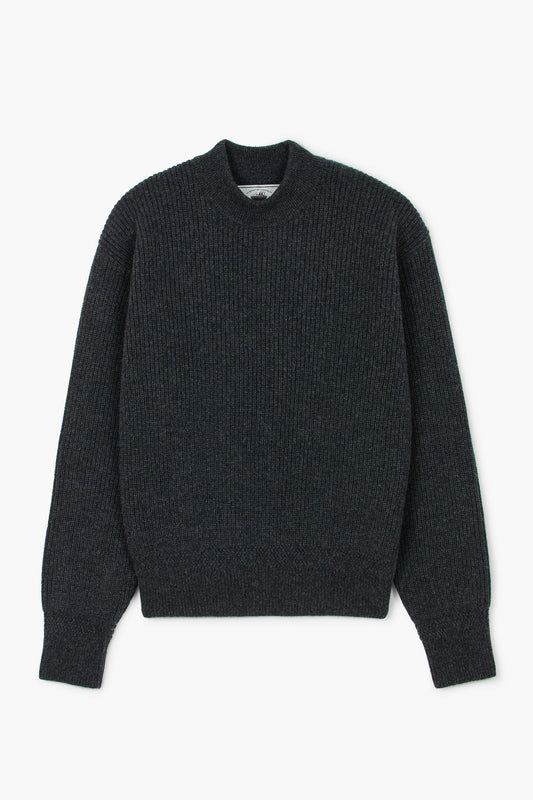Deck Sweater - Laine d'agneau Gris Chiné Anthracite