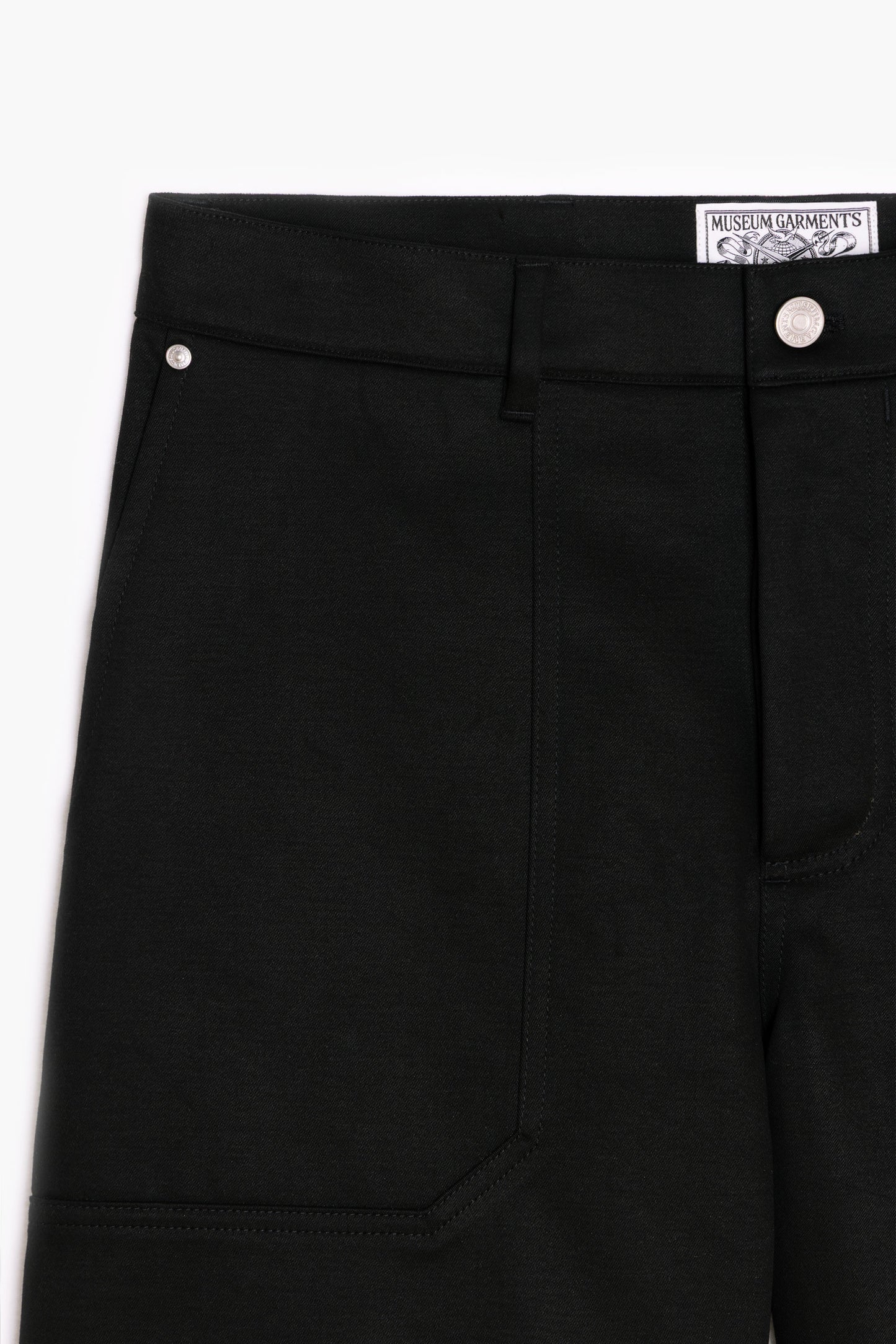 Fatigue Shorts - Black Cotton Sateen