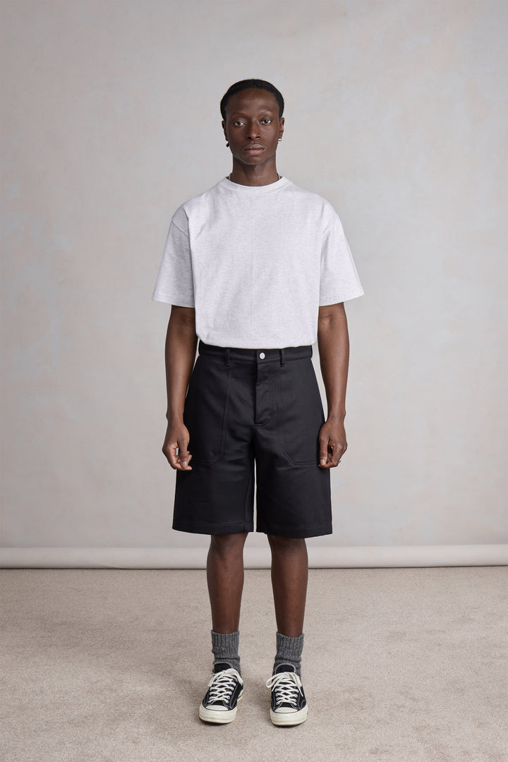 Fatigue Shorts - Satin de coton Noir