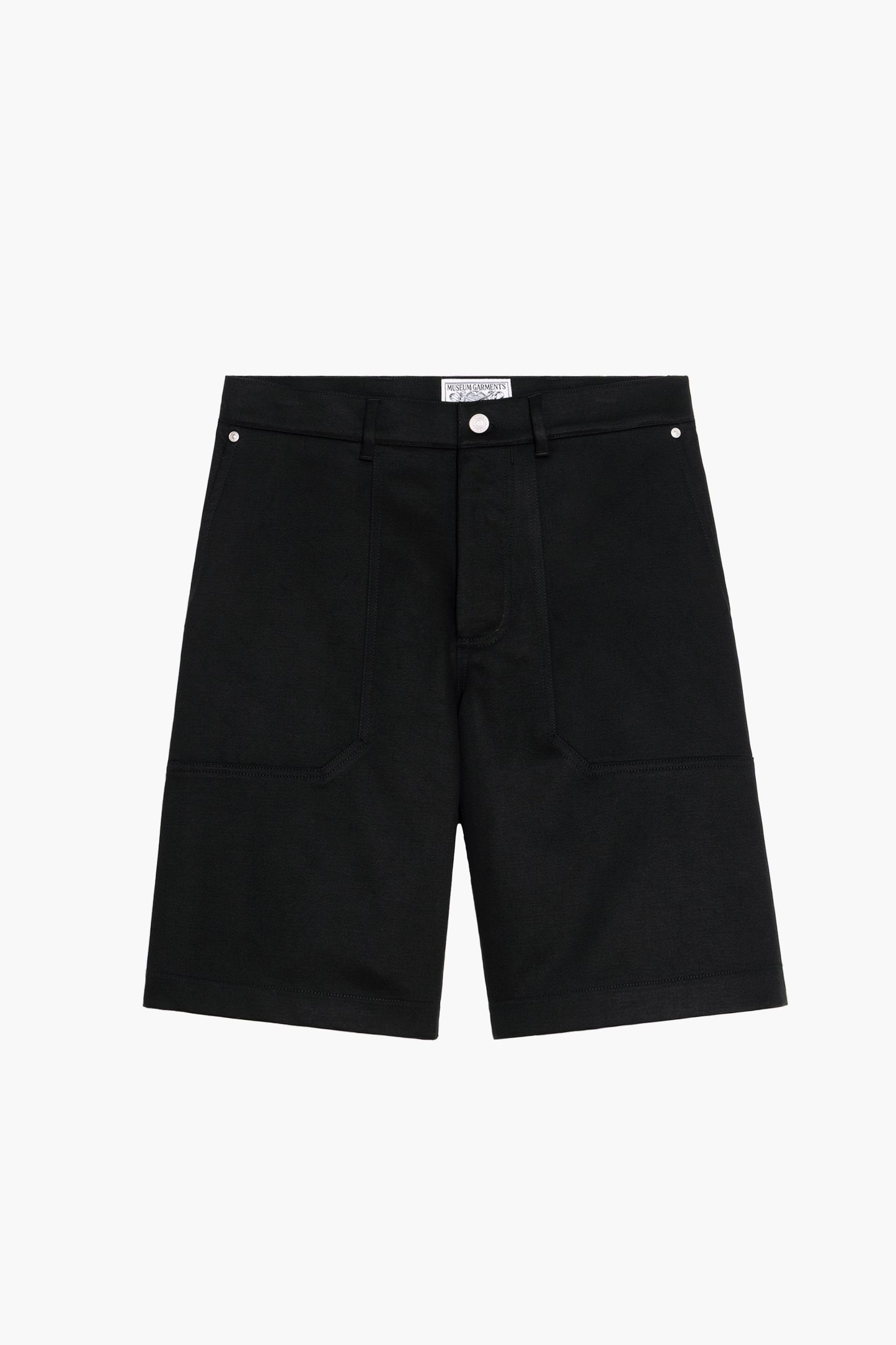 Fatigue Shorts - Black Cotton Sateen