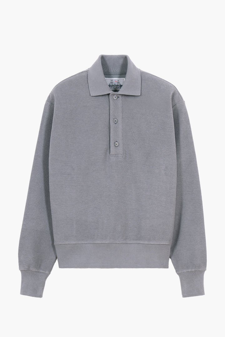 Reversed Polo Sweatshirt – Anthracite Grey