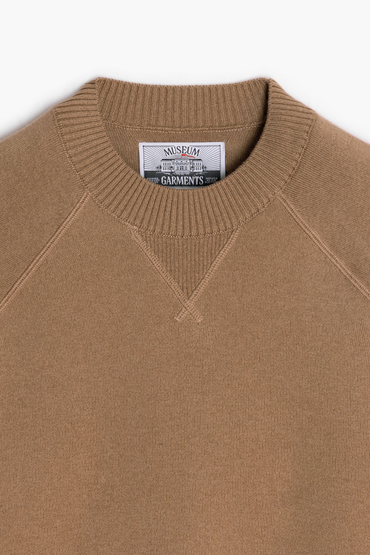 Raglan Athletic Sweater - Dark Beige Melange