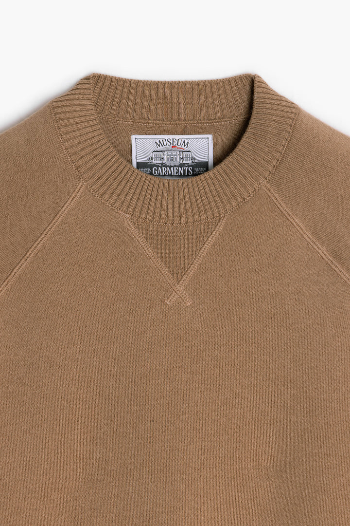Raglan Athletic Sweater - Dark Beige Melange