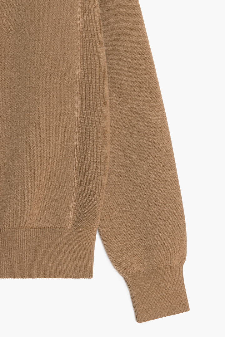 Raglan Athletic Sweater - Dark Beige Melange