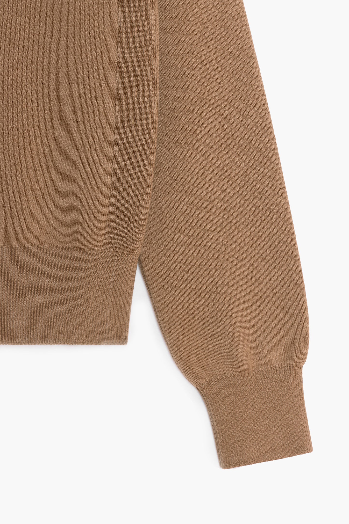 Zipped Polo Raglan - Beige melange