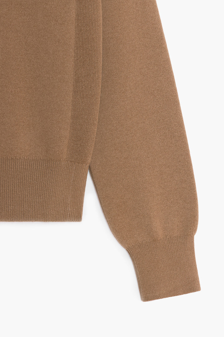 Zipped Polo Raglan - Beige melange