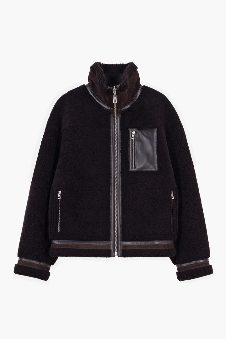 Reversible Shearling Jacket - Marron foncé