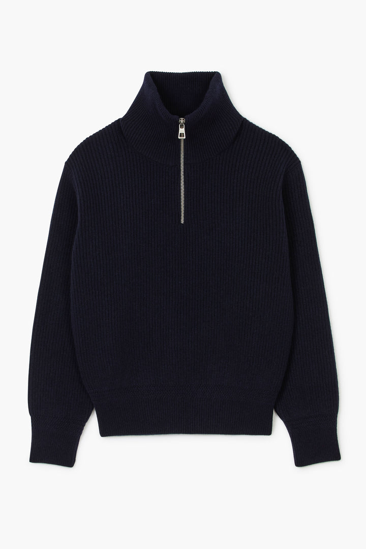 Sailor Sweater - Laine d'agneau Bleu Marine