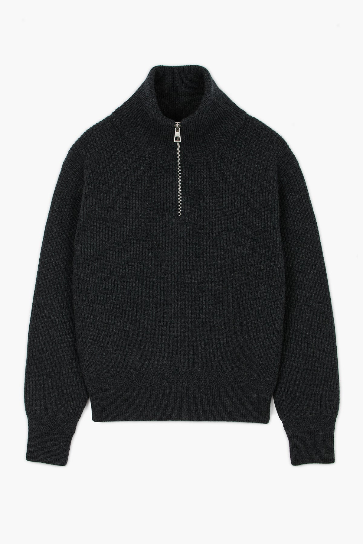 Sailor Sweater - Laine d'agneau Gris Chiné Anthracite
