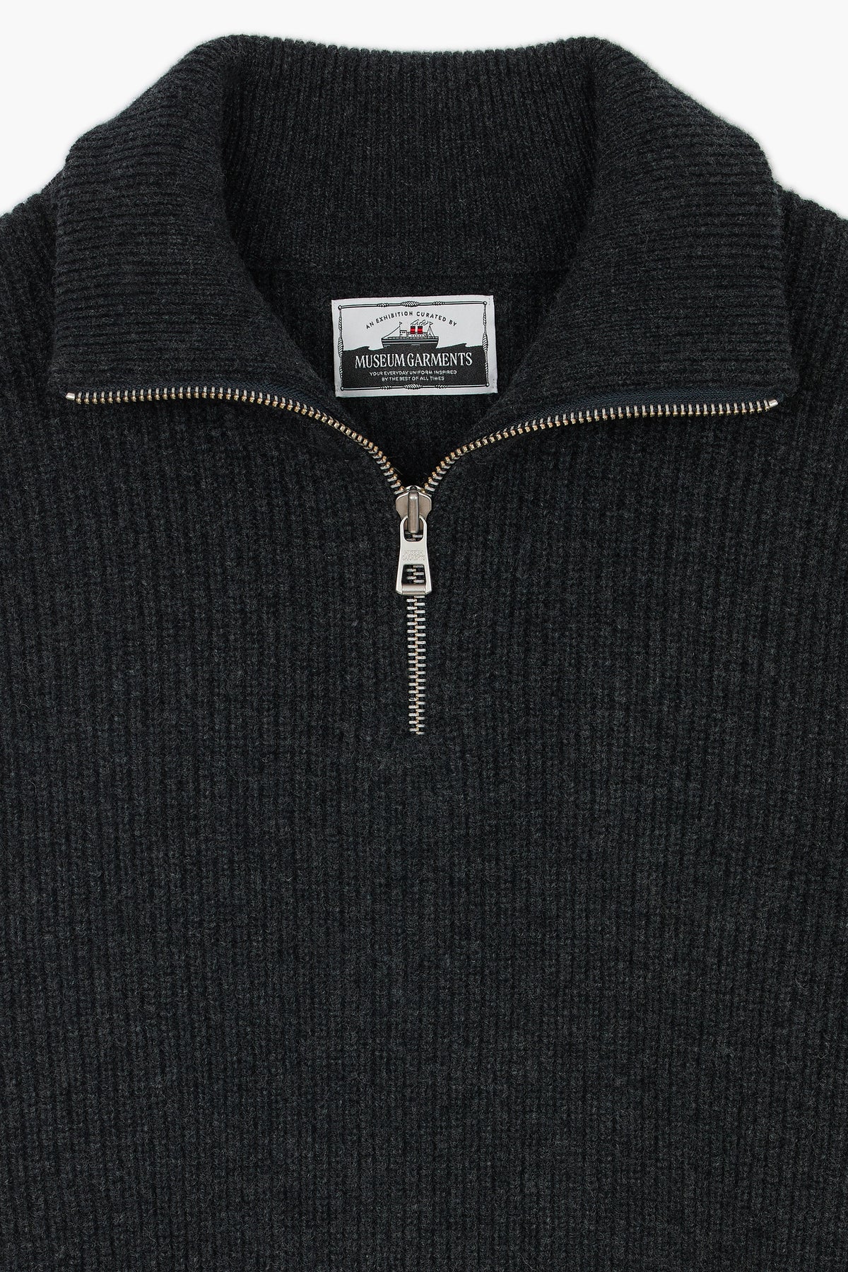 Sailor Sweater - Laine d'agneau Gris Chiné Anthracite