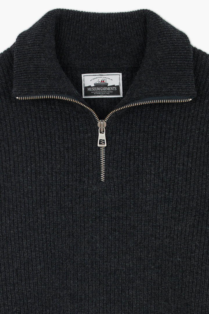 Sailor Sweater - Laine d'agneau Gris Chiné Anthracite