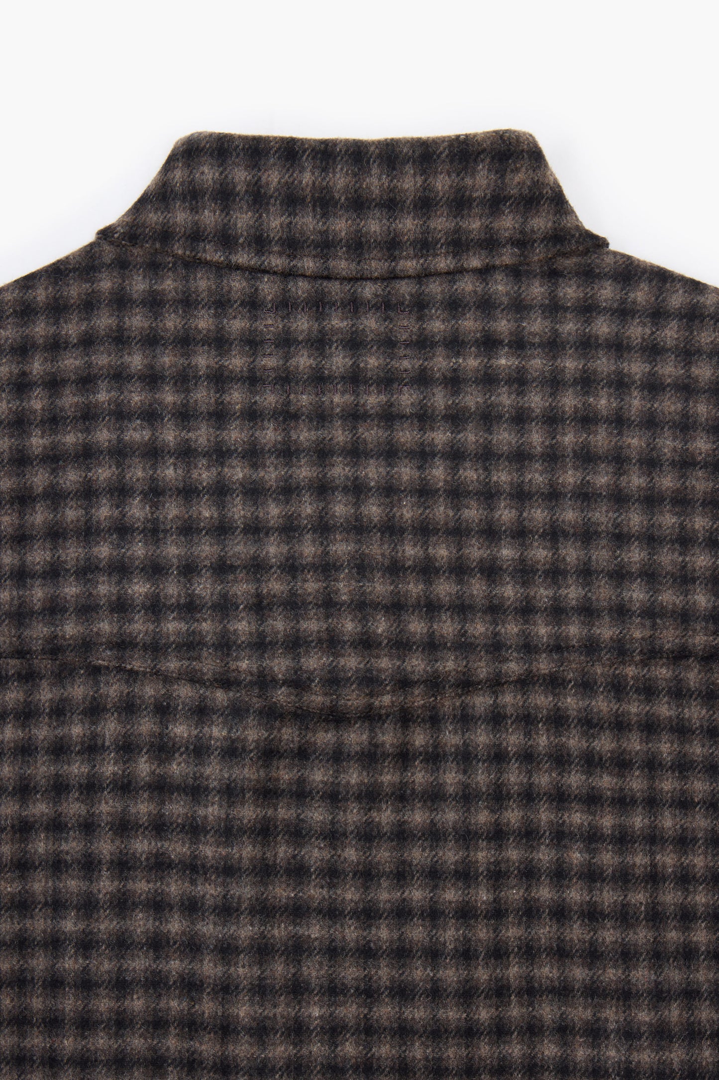 Western Overshirt - Carreaux Laine Recyclée Marron/Beige