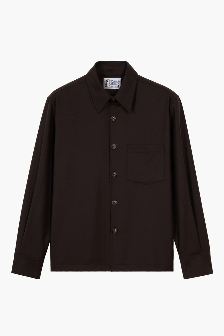Western Overshirt - Flanelle de Laine Marron