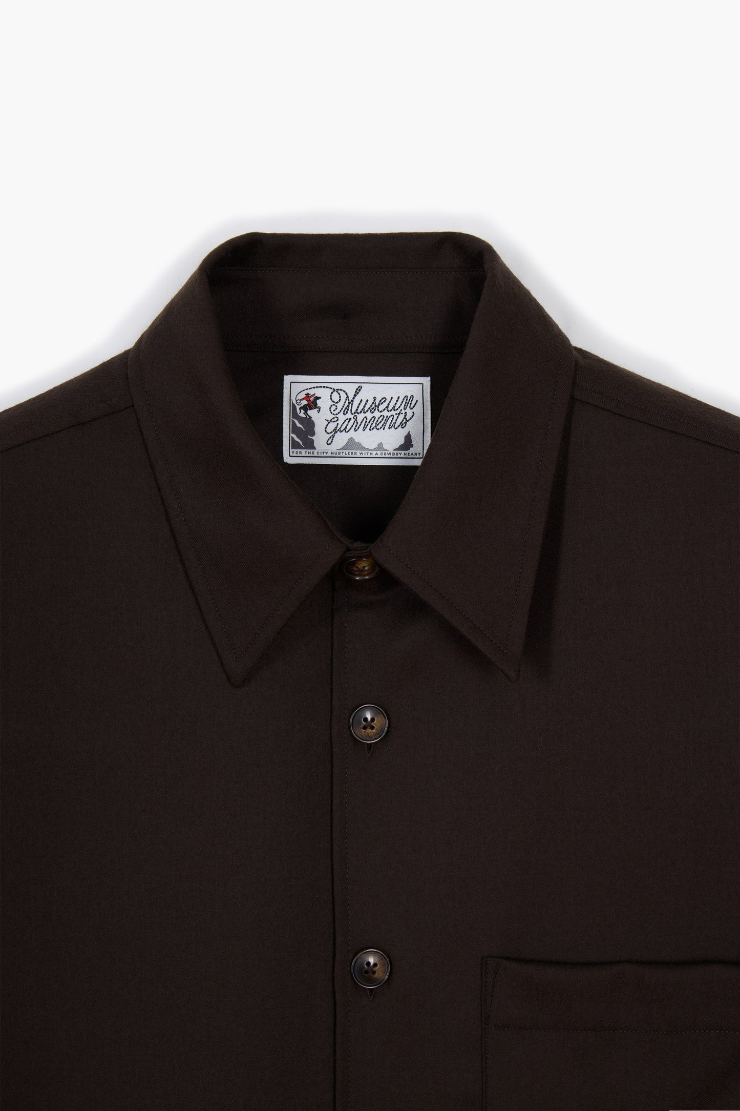 Western Overshirt - Flanelle de Laine Marron