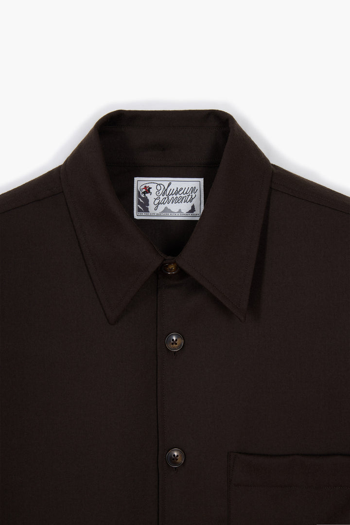 Western Overshirt - Flanelle de Laine Marron