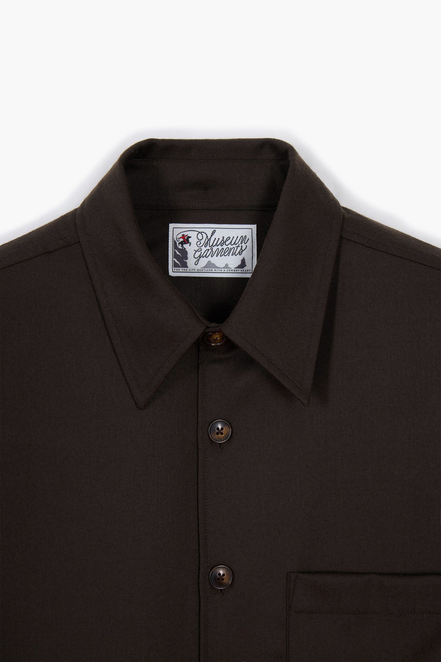 Western Overshirt - Flanelle de Laine Marron