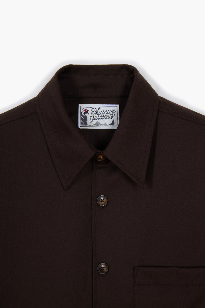 Western Overshirt - Flanelle de Laine Marron