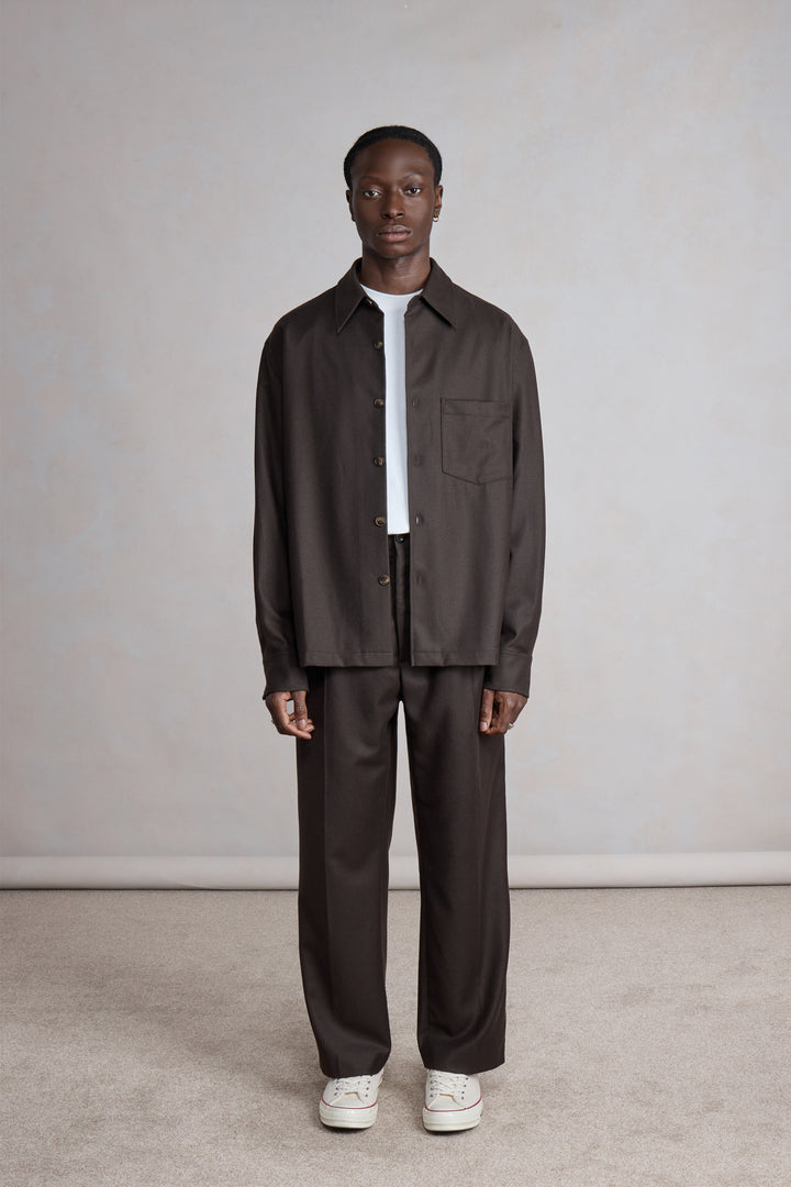 Western Overshirt - Flanelle de Laine Marron