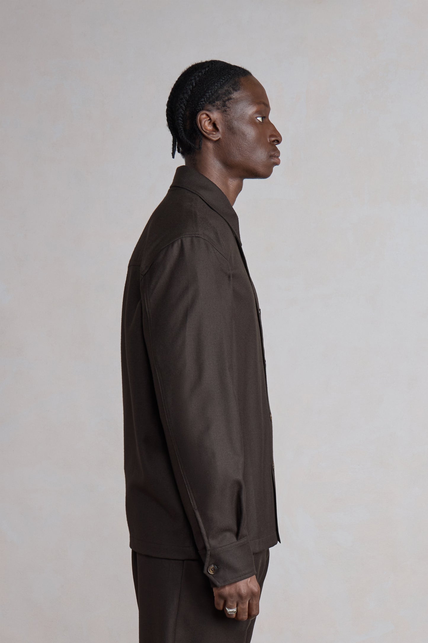 Western Overshirt - Flanelle de Laine Marron