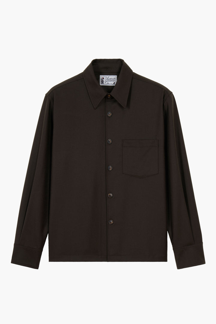 Western Overshirt - Flanelle de Laine Marron