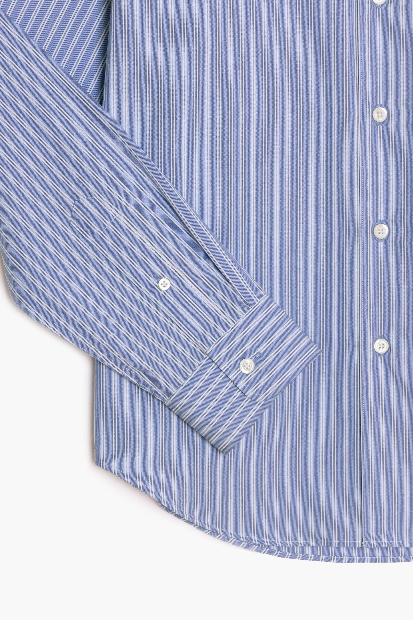 Corporate Shirt - Popeline de coton rayée Bleu/Blanc