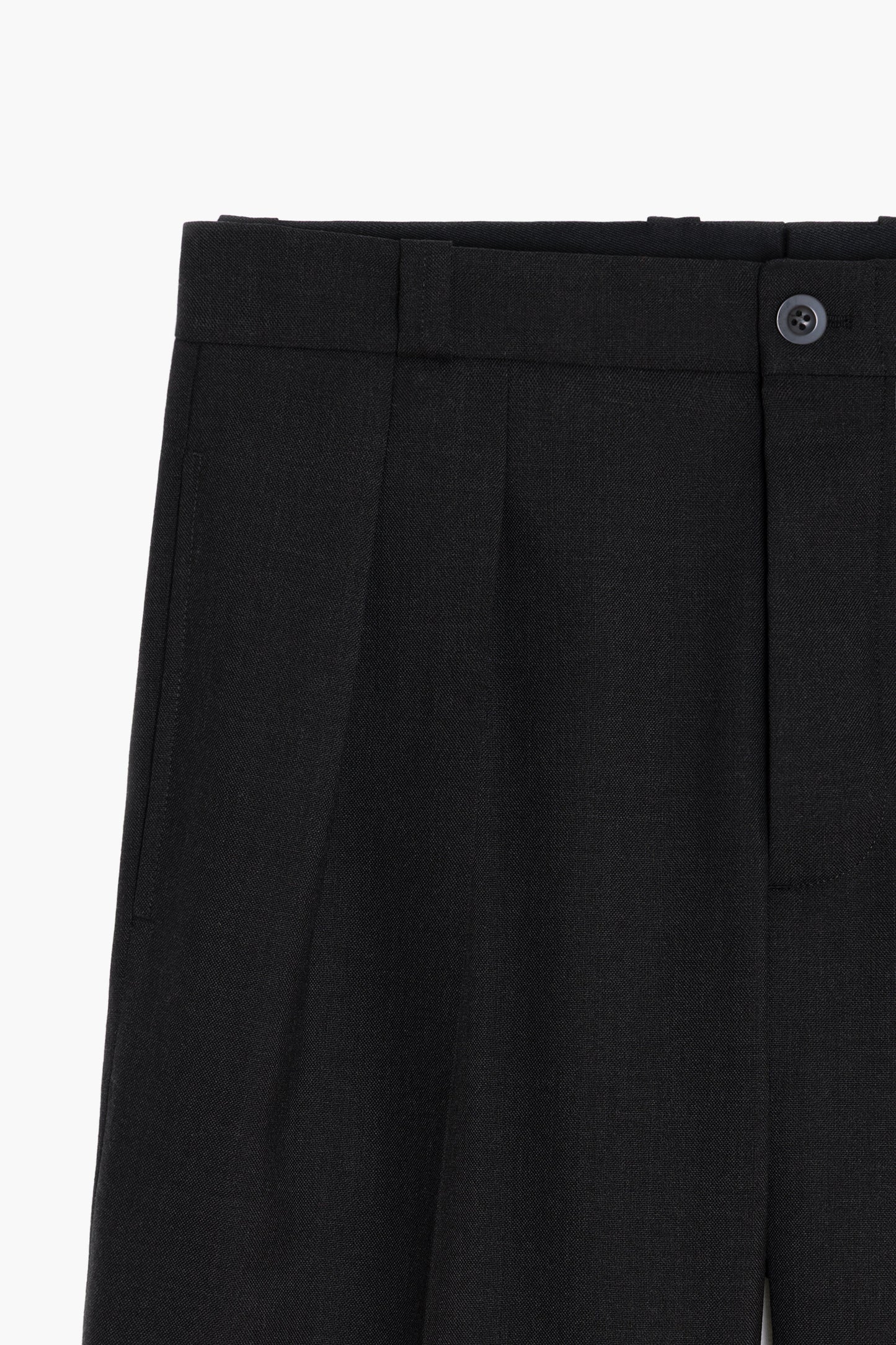 French Military Shorts - Anthracite Grey Tropical Wool Canvas