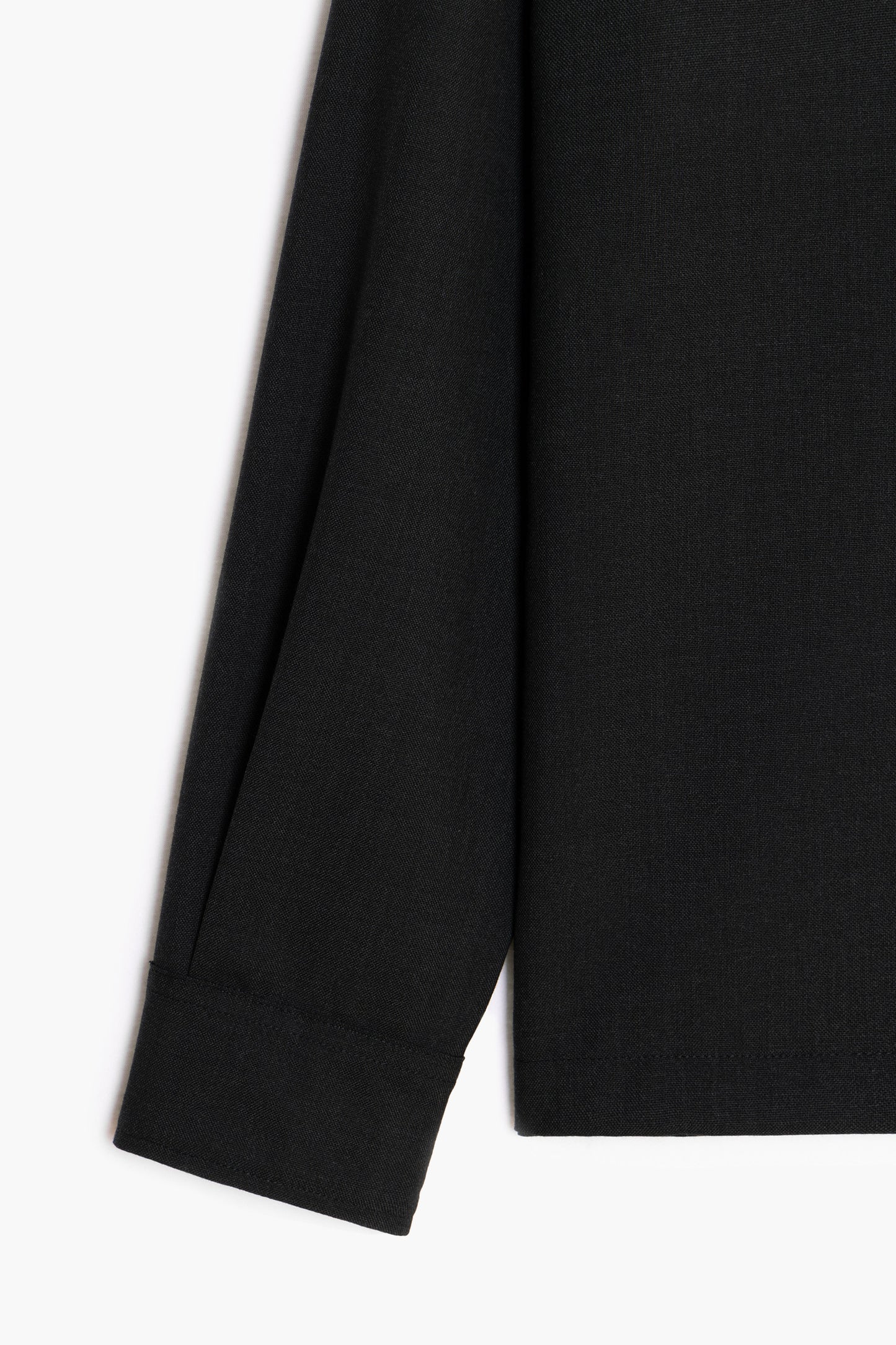 Western Overshirt - Anthracite Grey Tropical Wool Canvas