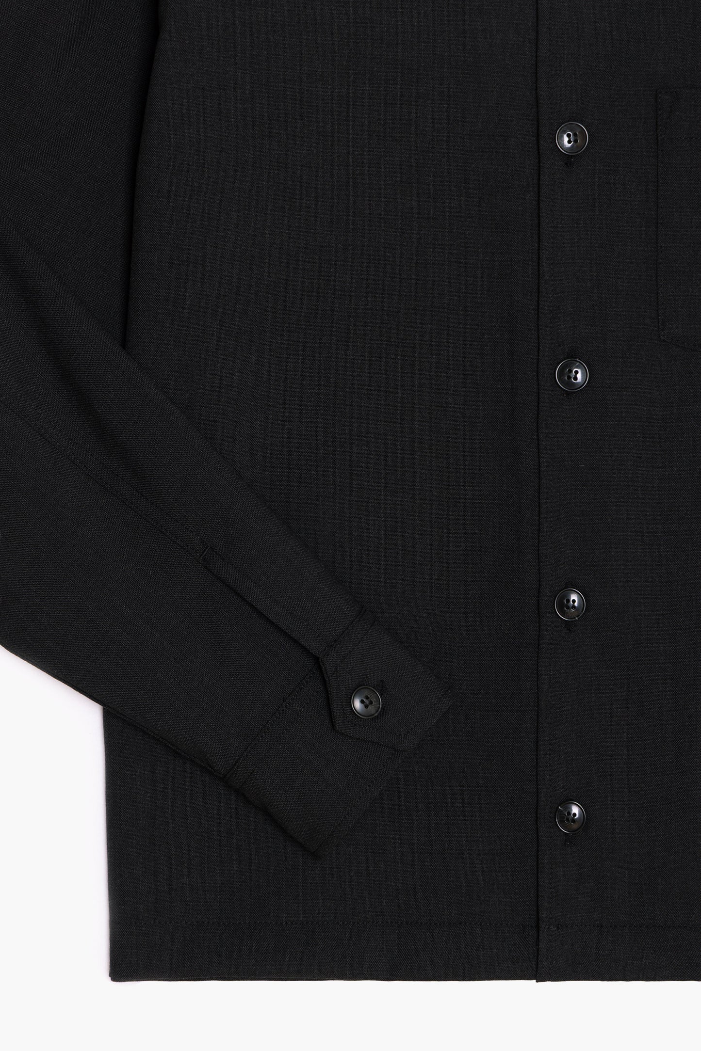 Western Overshirt - Anthracite Grey Tropical Wool Canvas