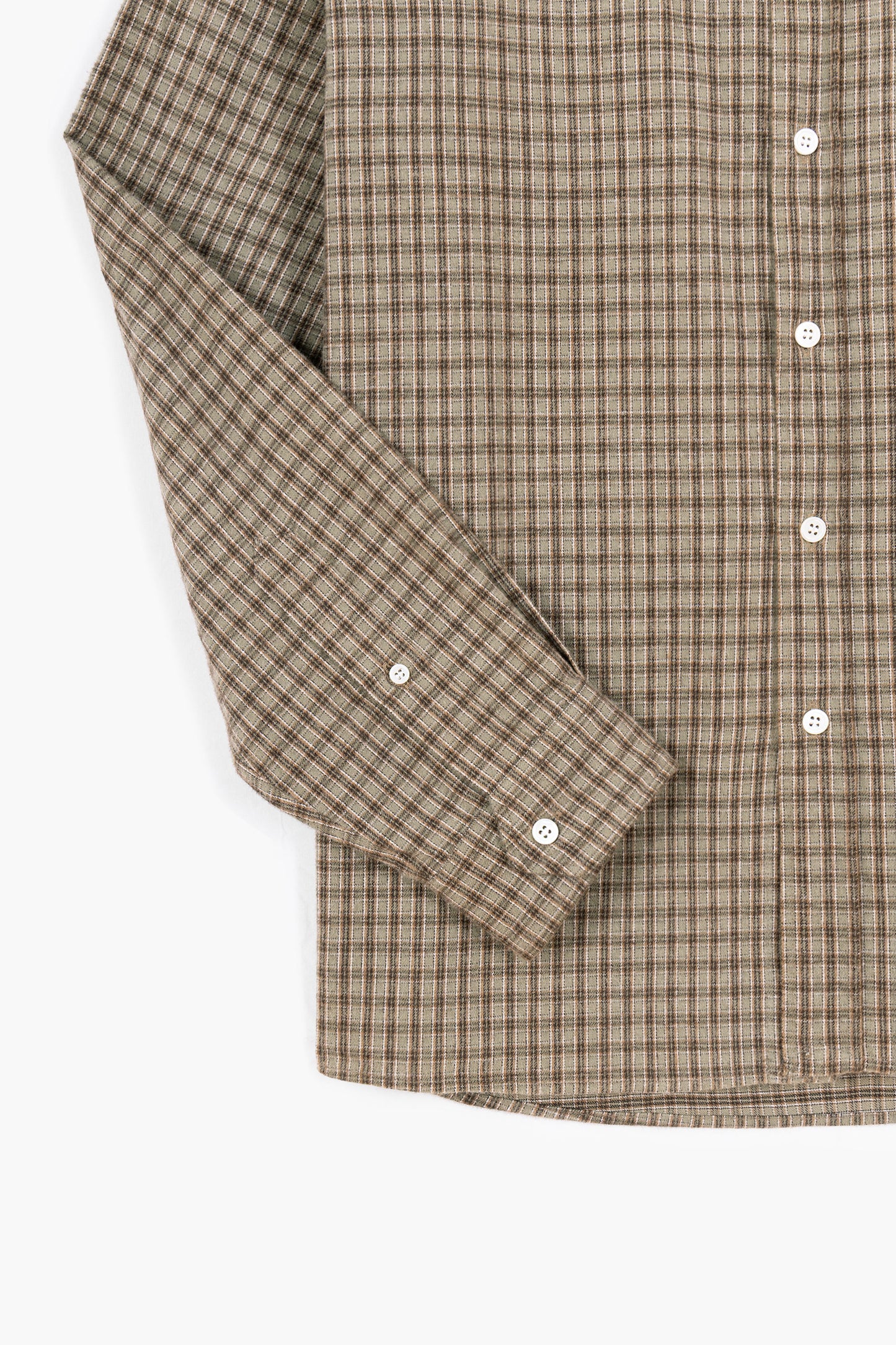 Dad's shirt - Flanelle de coton à carreaux Marron/Vert