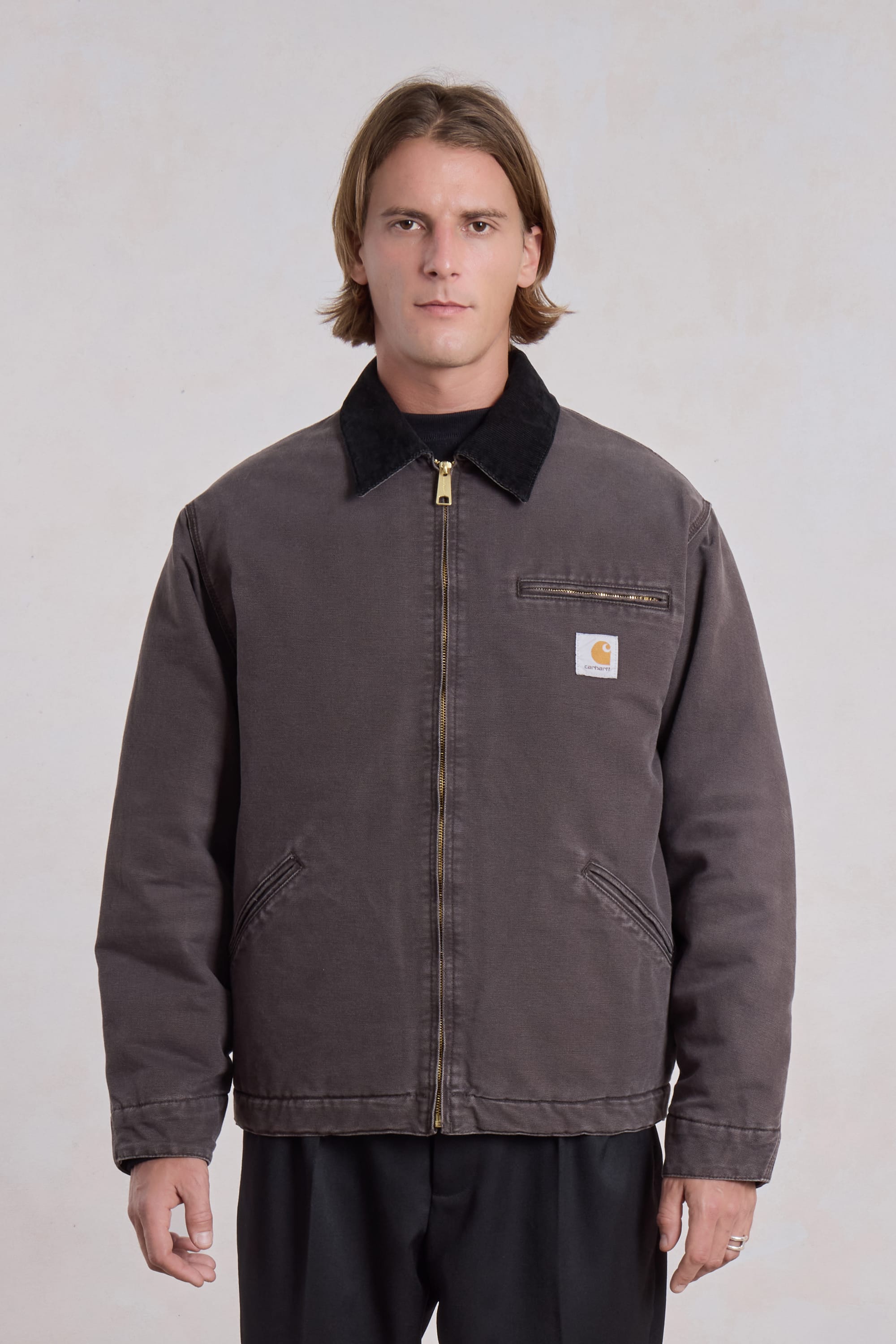 Carhartt WIP OG デトロイトジャケット Tobacco Black carhartt wip og detroit jacket tobacco black stone canvas – www