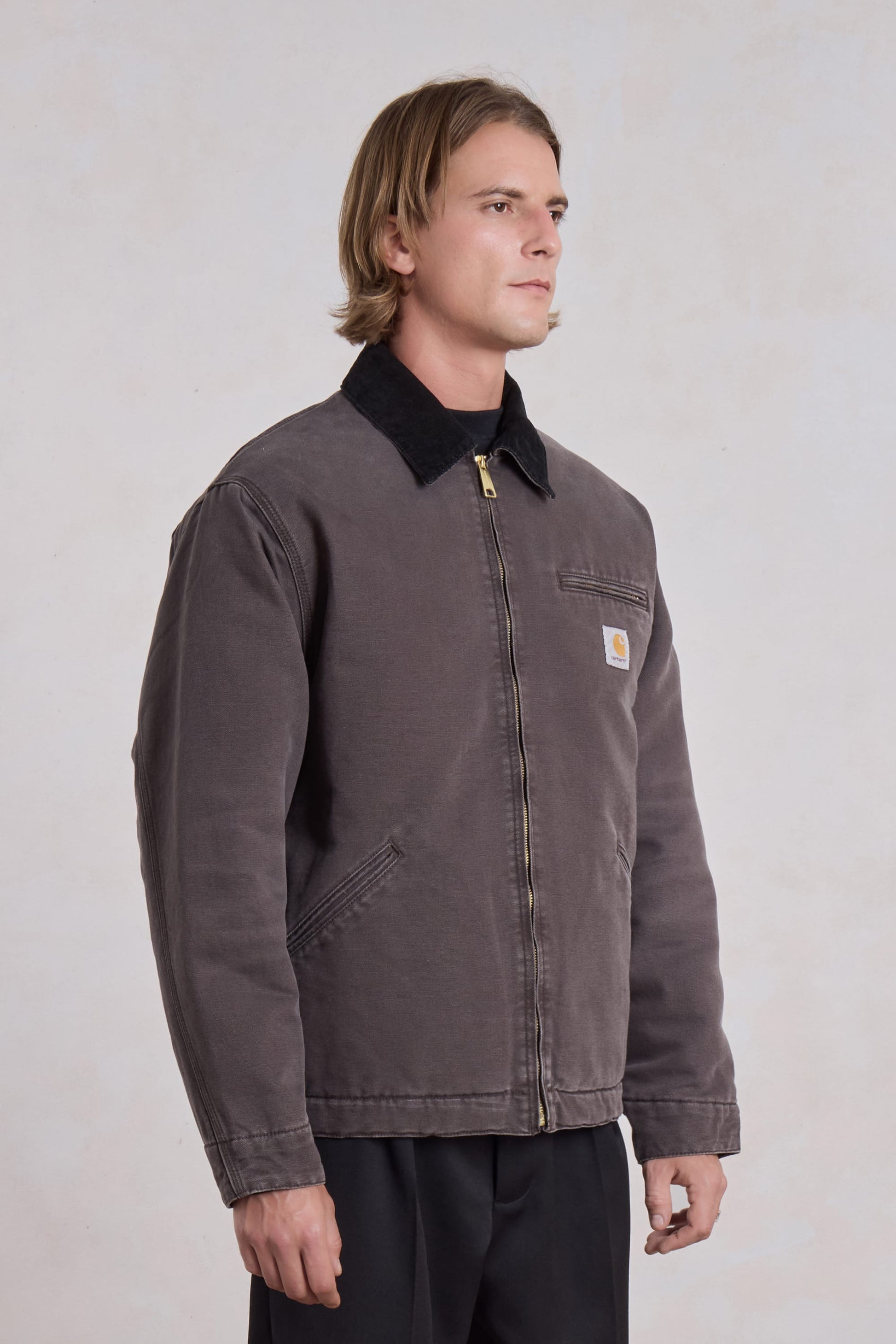 carhartt wip detroit jacket tobacco UNISEX Dusty H Brown/ Rinsed and gold Carhartt WIP - Detroit Rigid