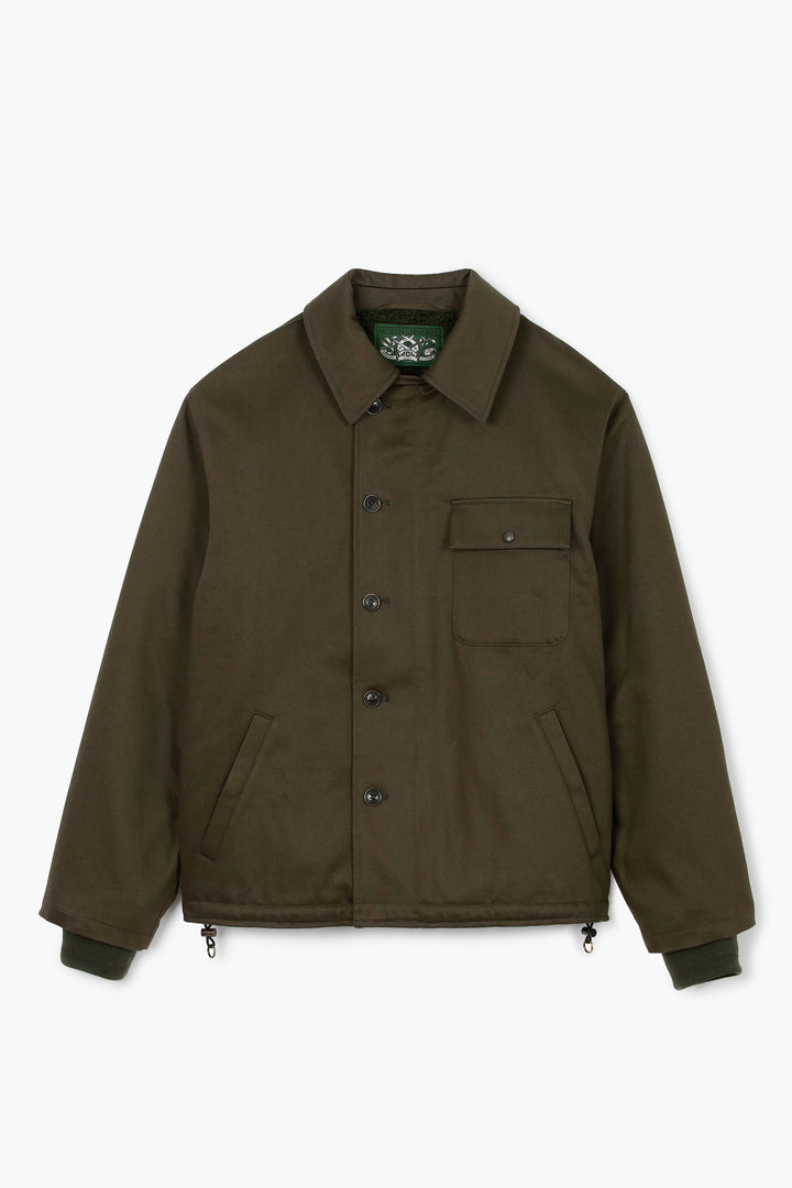 A-2 Military Jacket - Satin de coton Vert Foncé