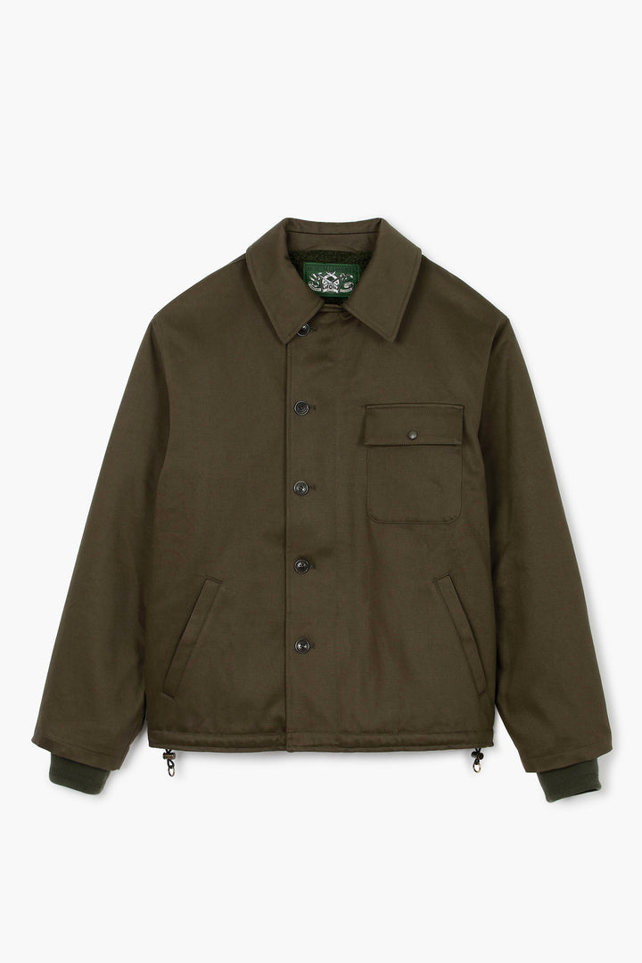 A-2 Military Jacket - Satin de coton Vert Foncé