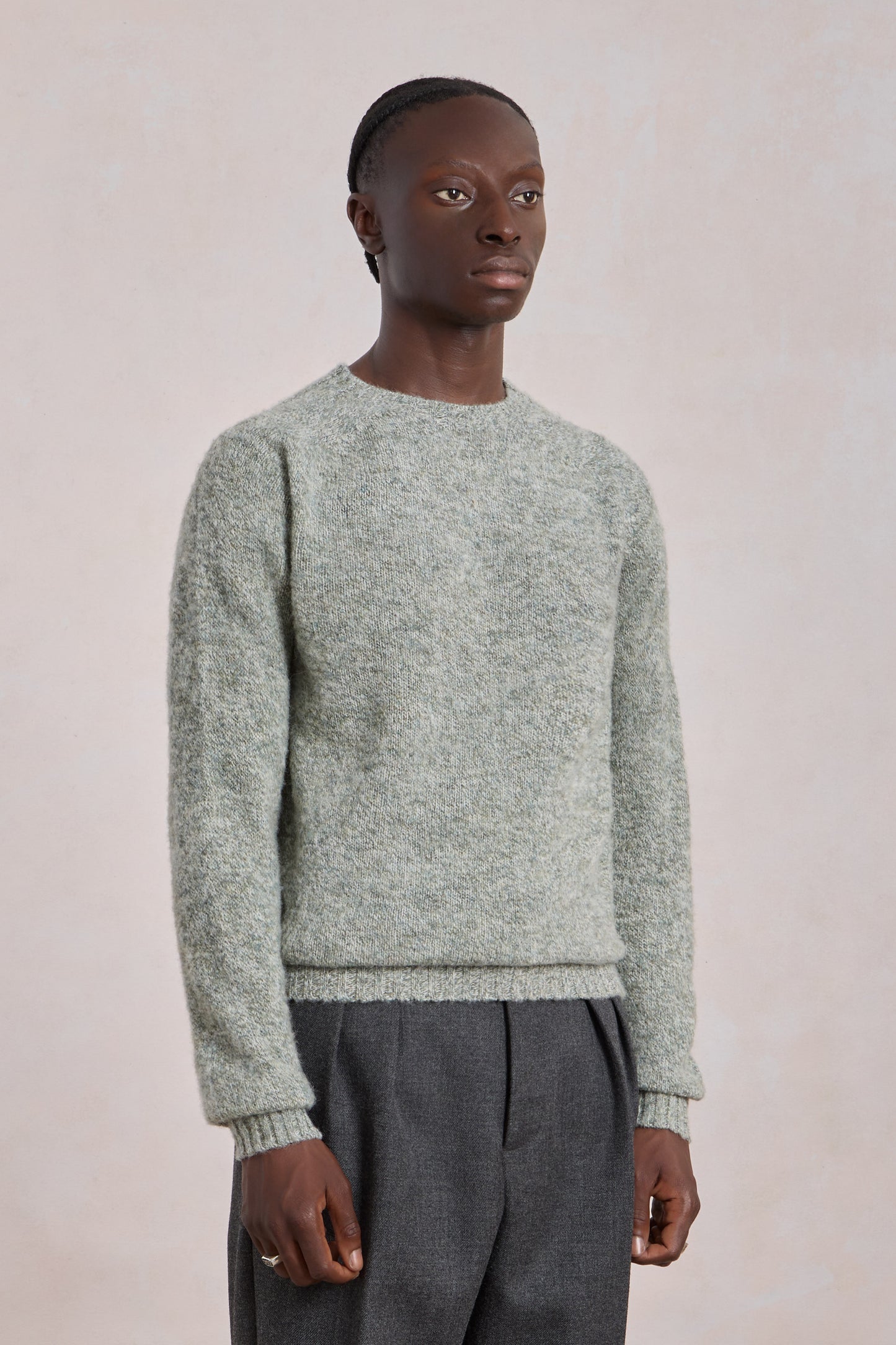 Pull Shaggy Dog mouliné en laine - Twisted Green