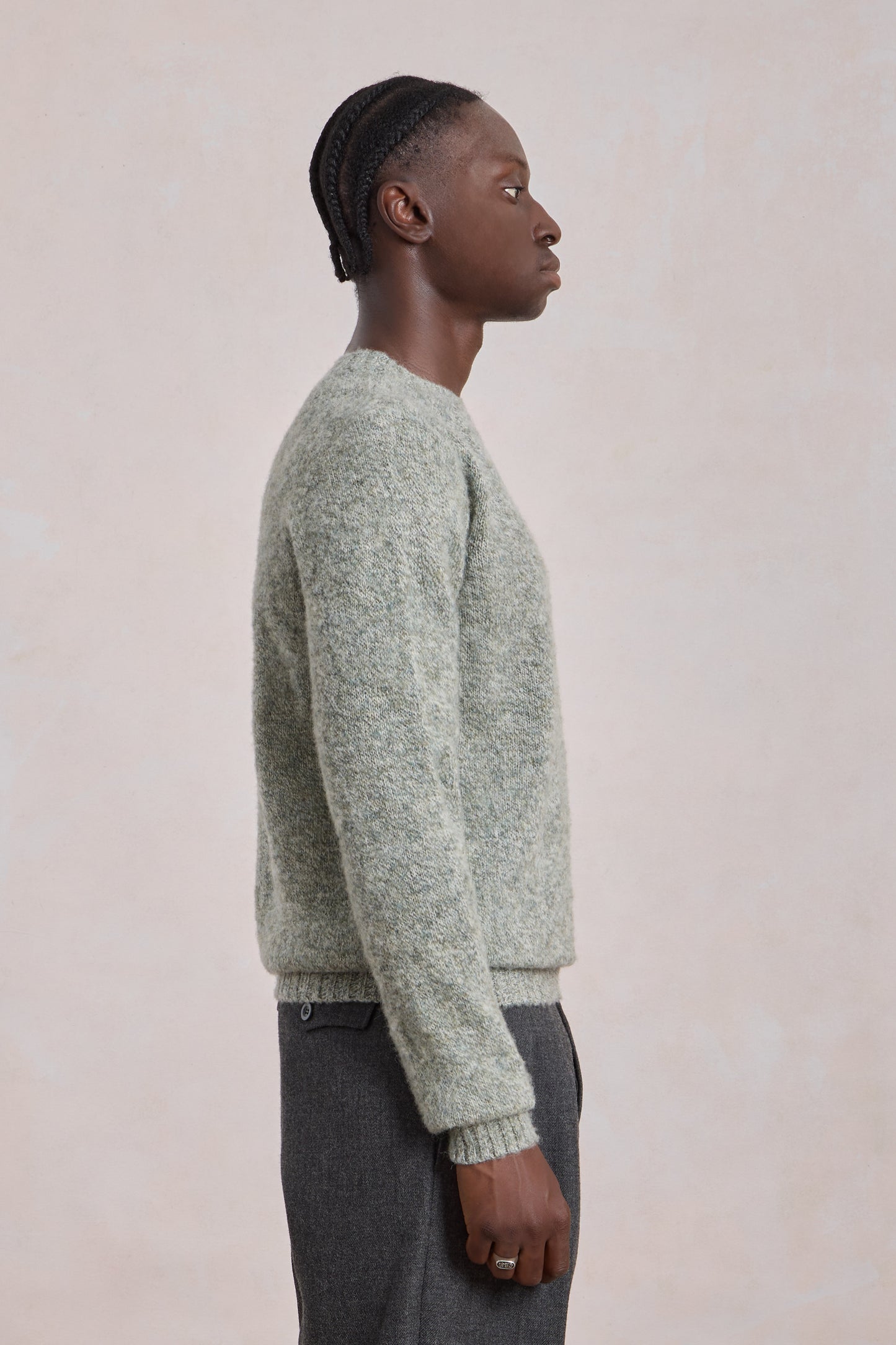 Pull Shaggy Dog mouliné en laine - Twisted Green