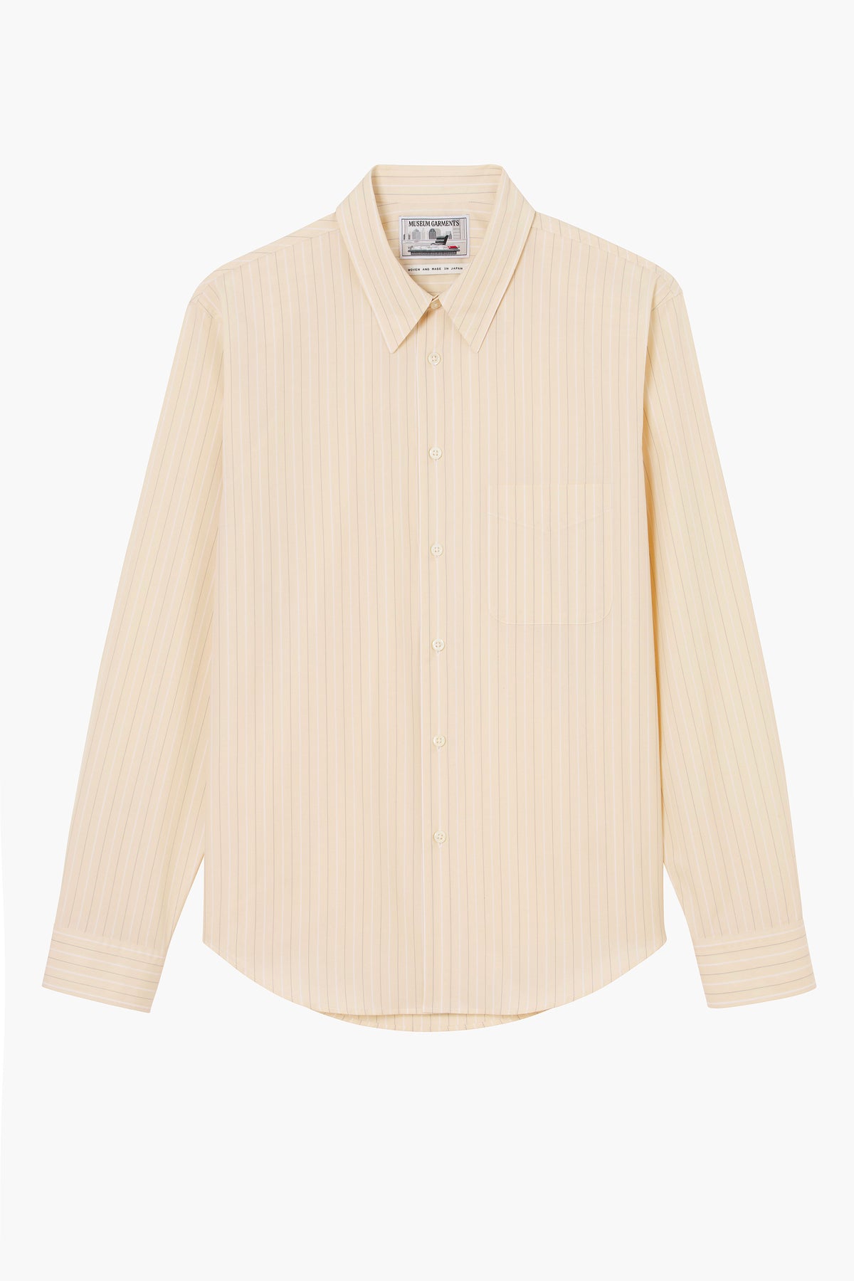 Corporate Shirt - Striped Cotton poplin Vanilla/White